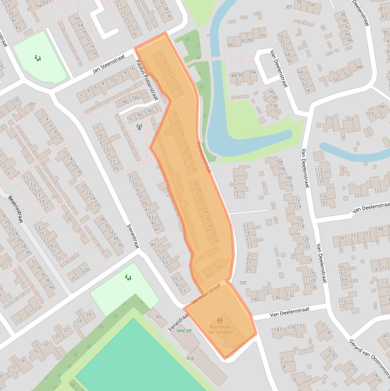 Kaart van postcodegebied 5256HL.