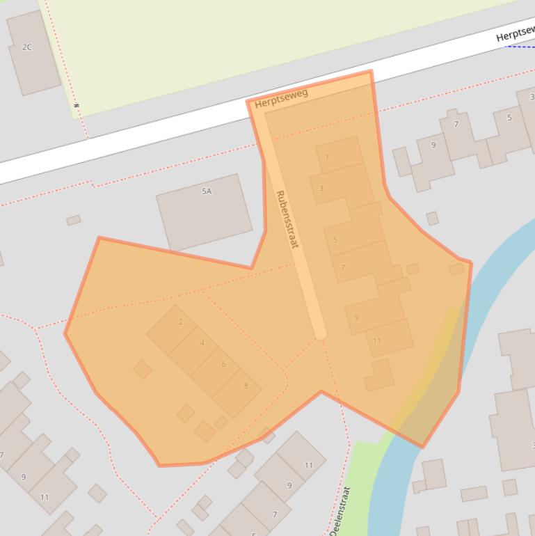 Kaart van postcodegebied 5256HW.