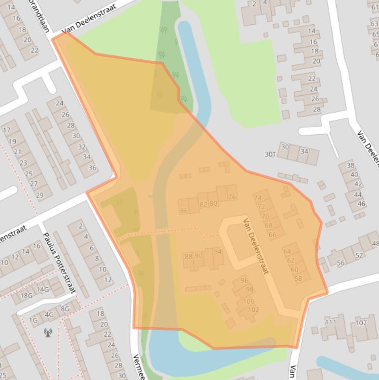 Kaart van postcodegebied 5256JD.