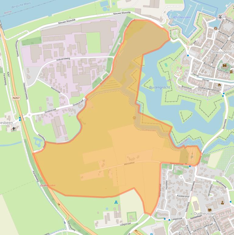 Kaart van postcodegebied 5256KB.