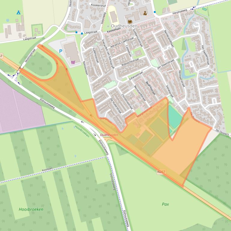 Kaart van postcodegebied 5256KV.