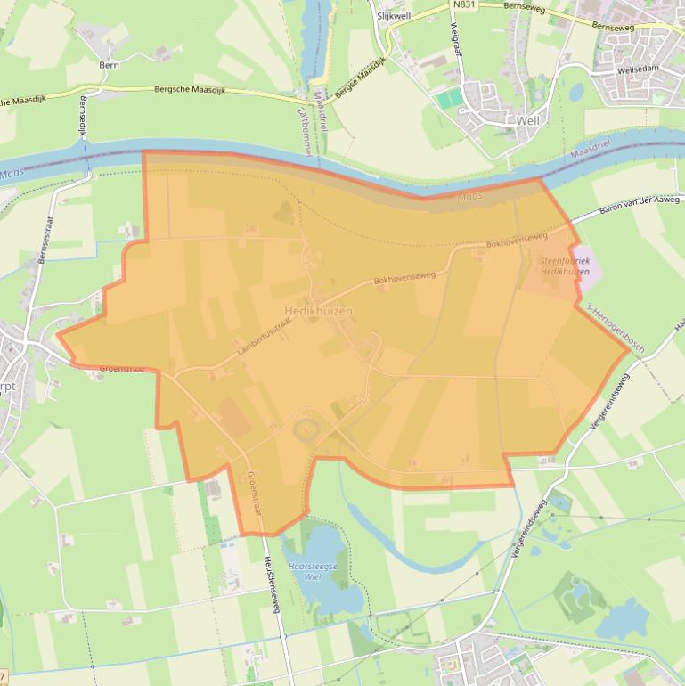 Kaart van postcodegebied 5257.
