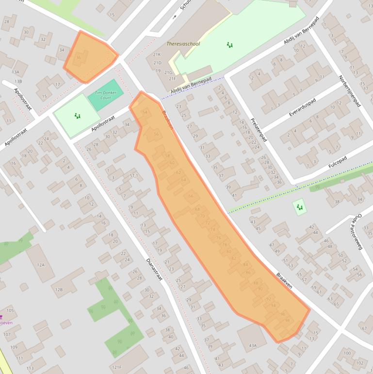 Kaart van postcodegebied 5258AK.