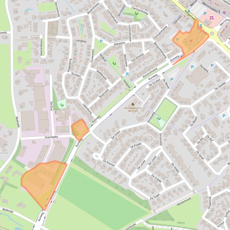 Kaart van postcodegebied 5258BN.