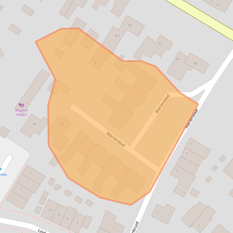 Kaart van postcodegebied 5258BP.