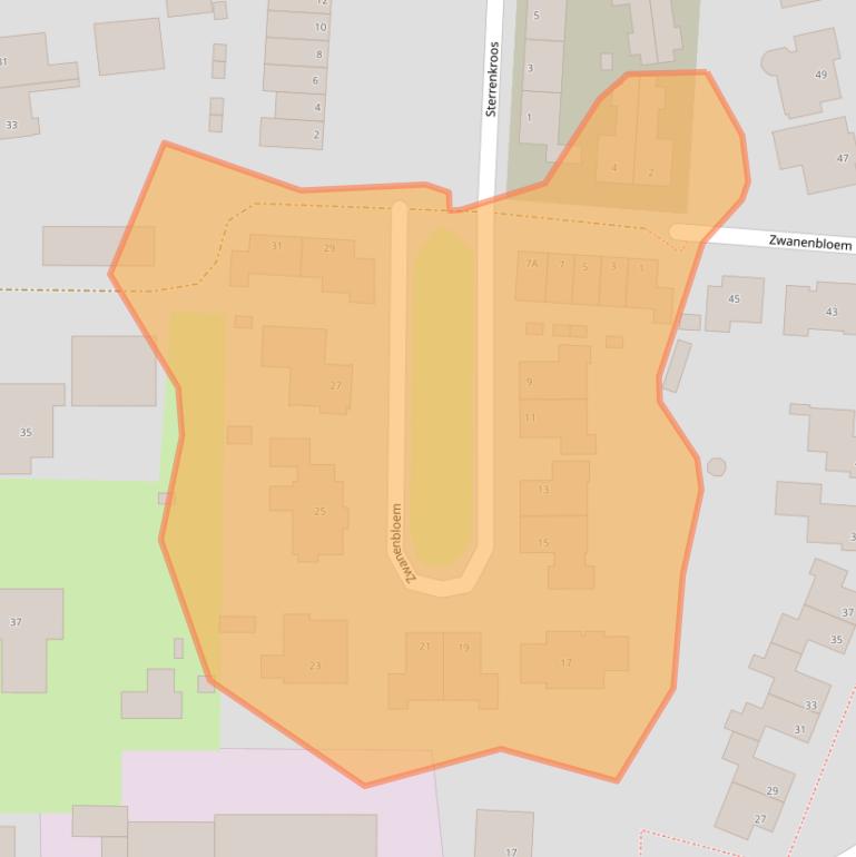 Kaart van postcodegebied 5258CV.