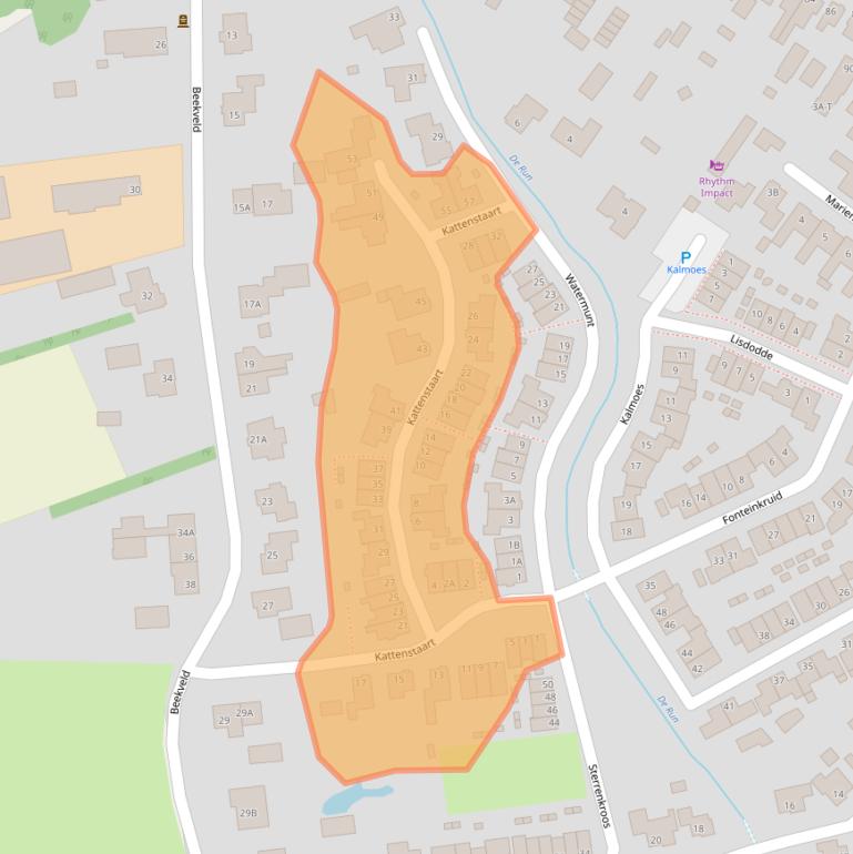 Kaart van postcodegebied 5258CX.