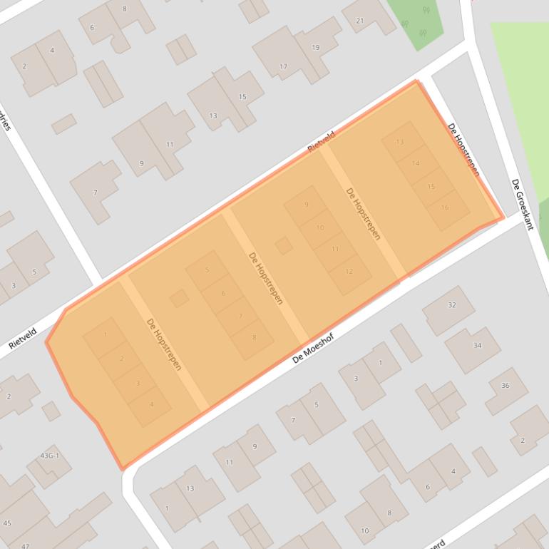 Kaart van postcodegebied 5258ES.