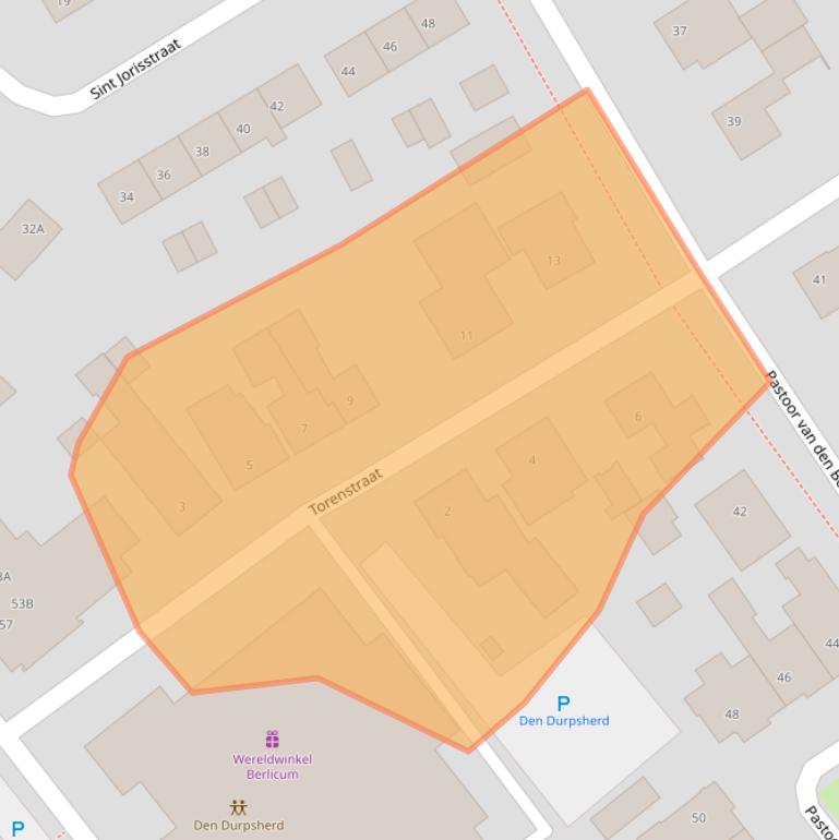 Kaart van postcodegebied 5258ET.