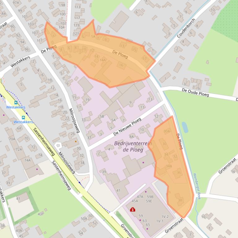 Kaart van postcodegebied 5258EZ.