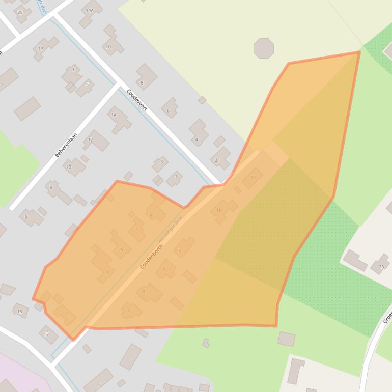 Kaart van postcodegebied 5258GN.