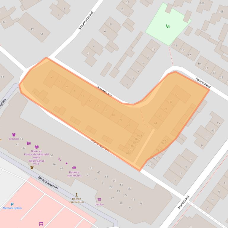 Kaart van postcodegebied 5258HD.