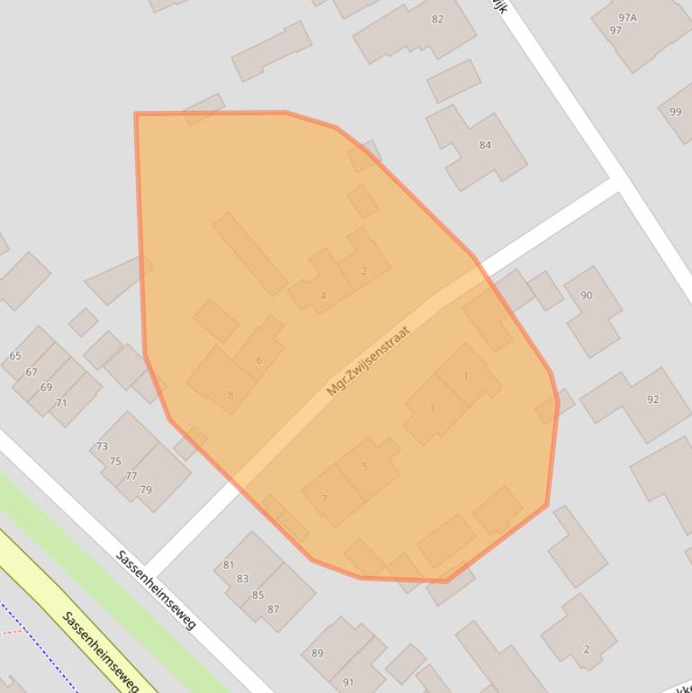 Kaart van postcodegebied 5258HM.