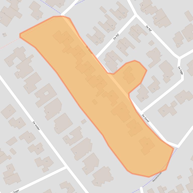 Kaart van postcodegebied 5258JC.