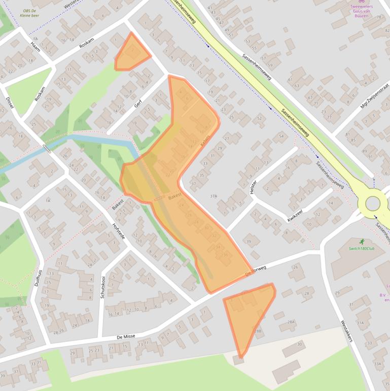 Kaart van postcodegebied 5258JH.