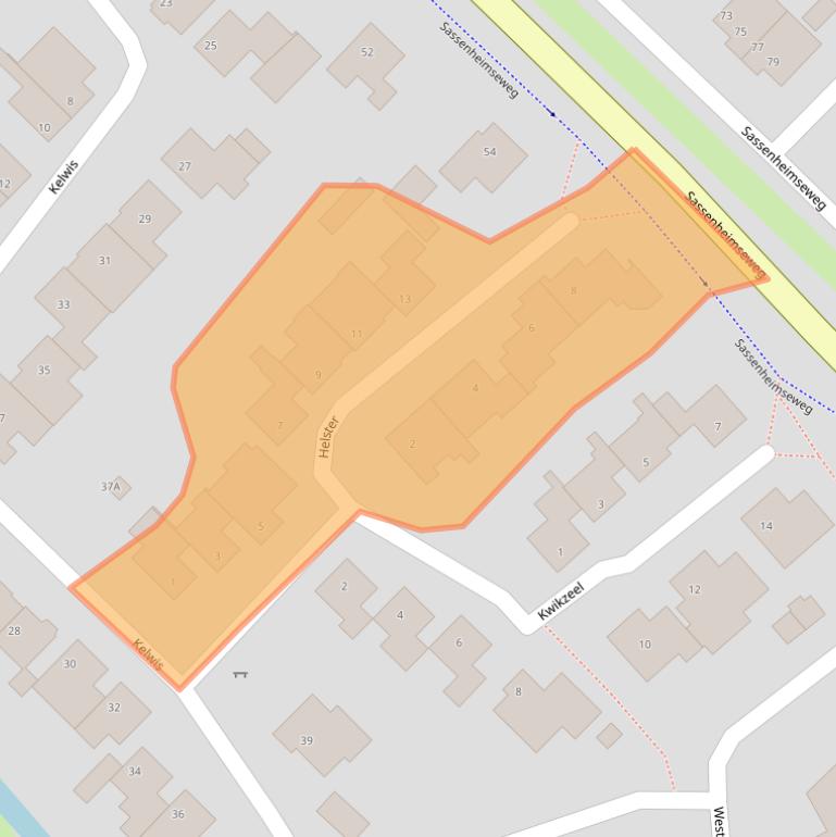 Kaart van postcodegebied 5258JJ.