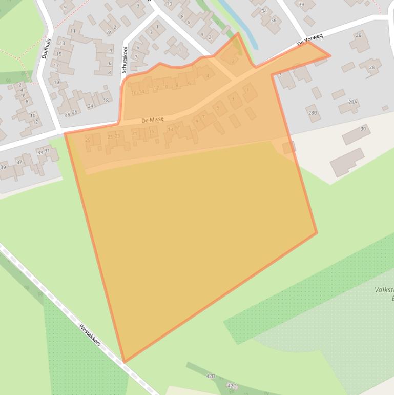 Kaart van postcodegebied 5258JT.