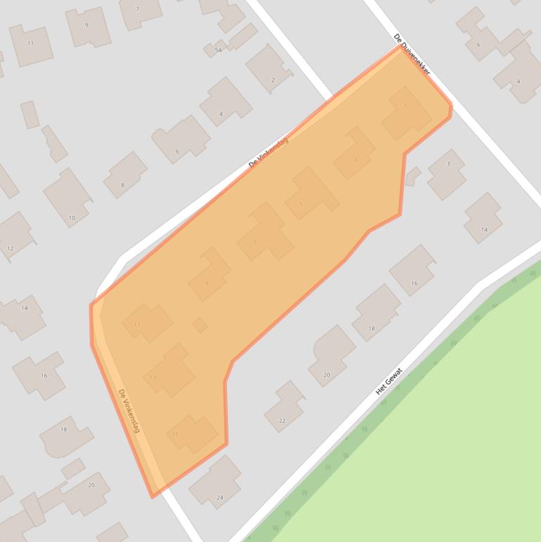 Kaart van postcodegebied 5258KW.