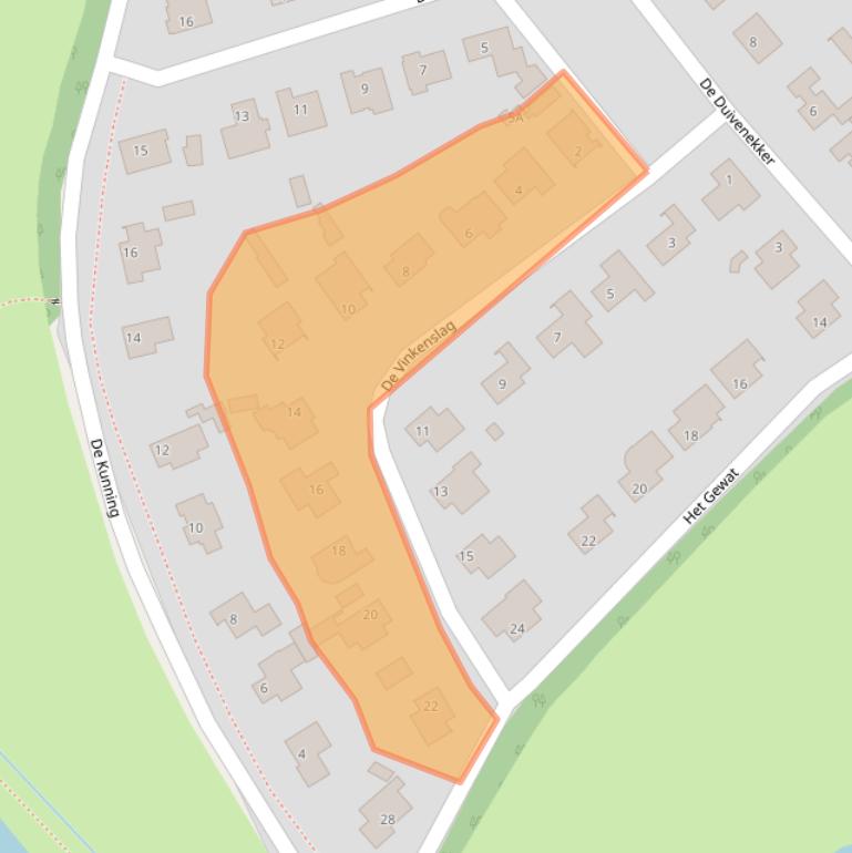 Kaart van postcodegebied 5258KX.