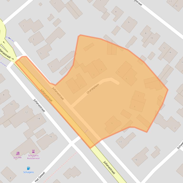 Kaart van postcodegebied 5258KZ.