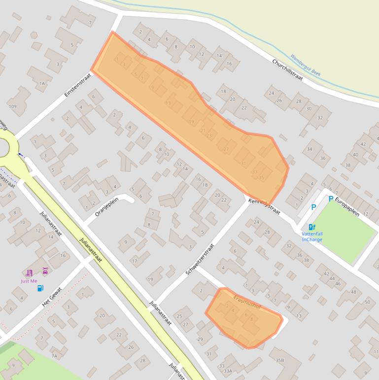 Kaart van postcodegebied 5258LB.