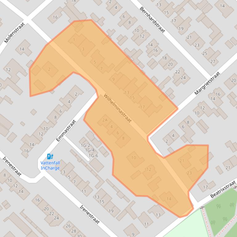 Kaart van postcodegebied 5258LM.