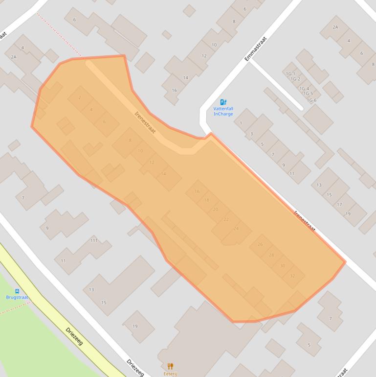 Kaart van postcodegebied 5258LR.