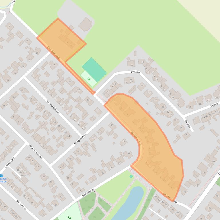 Kaart van postcodegebied 5258LT.