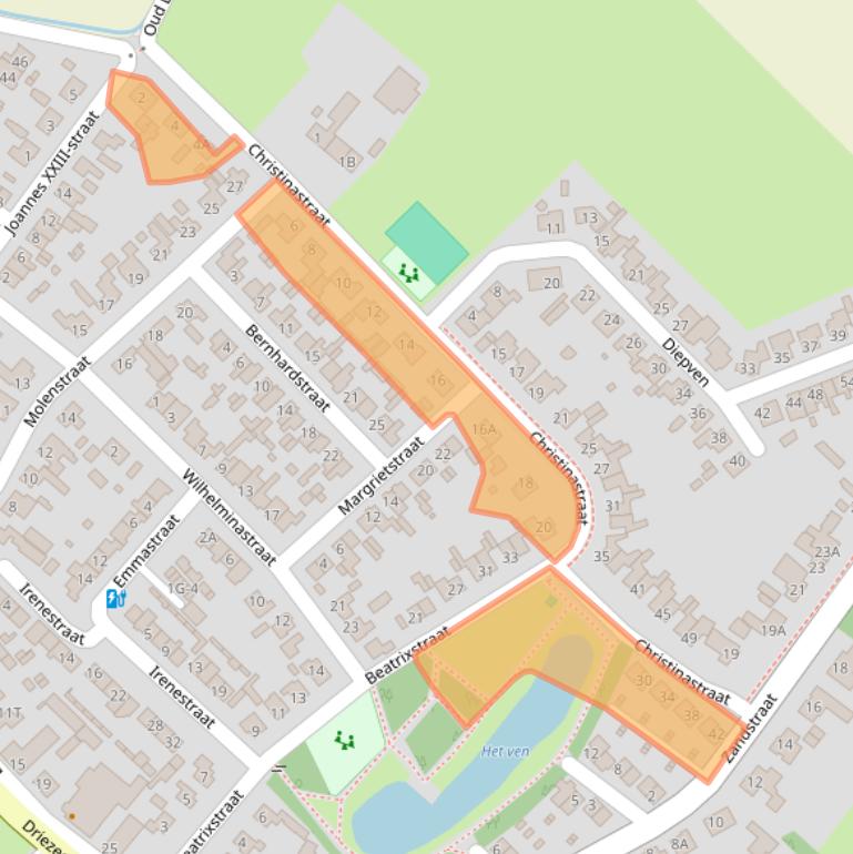 Kaart van postcodegebied 5258LV.