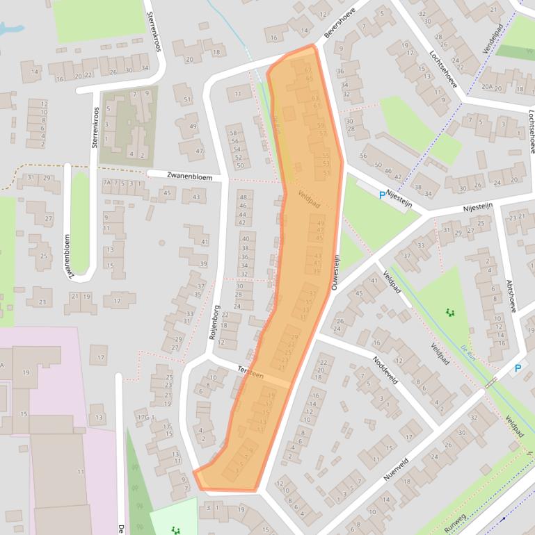 Kaart van postcodegebied 5258PG.