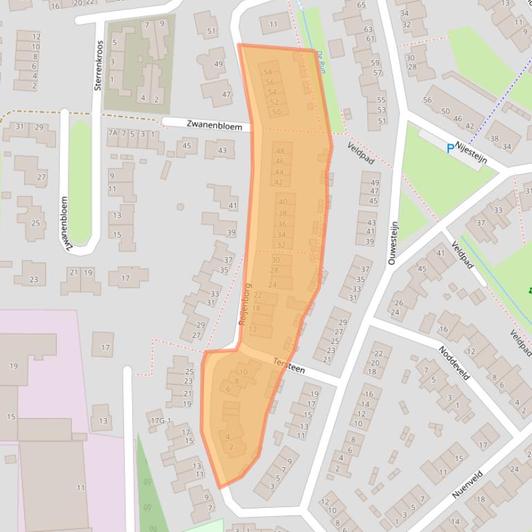 Kaart van postcodegebied 5258PX.