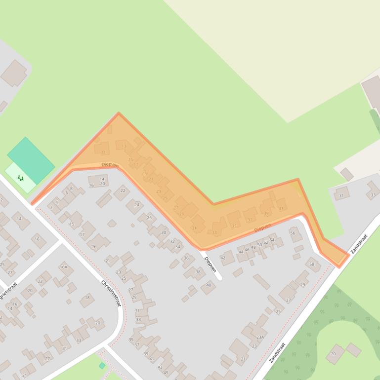 Kaart van postcodegebied 5258RA.