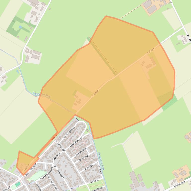 Kaart van postcodegebied 5258TD.