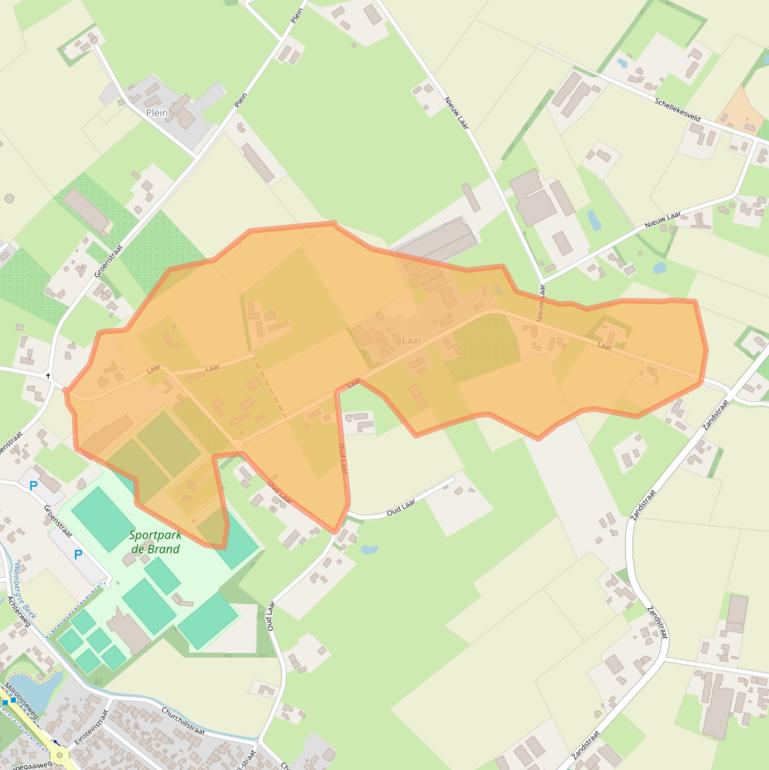 Kaart van postcodegebied 5258TJ.