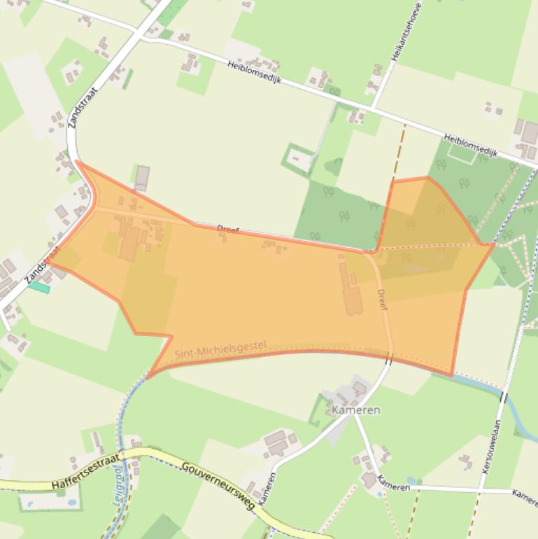 Kaart van postcodegebied 5258TV.