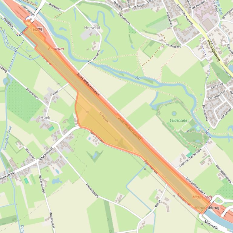 Kaart van postcodegebied 5258VE.