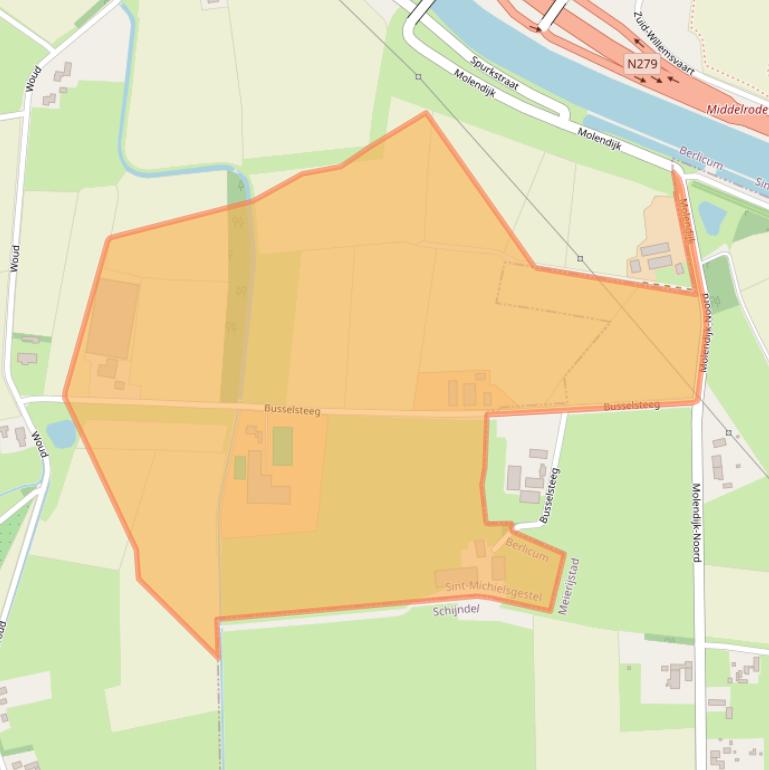 Kaart van postcodegebied 5258VG.