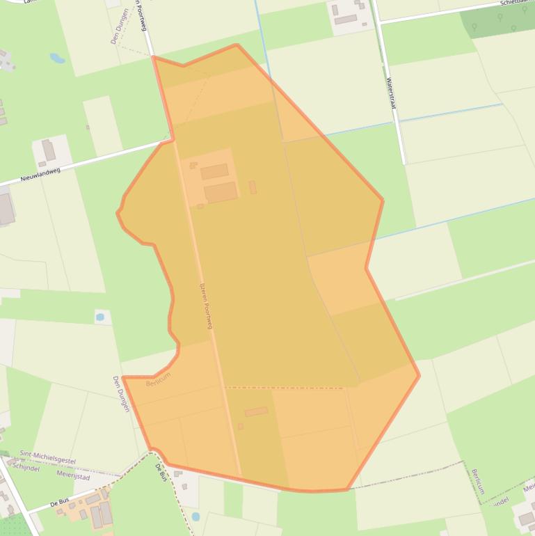 Kaart van postcodegebied 5258VP.