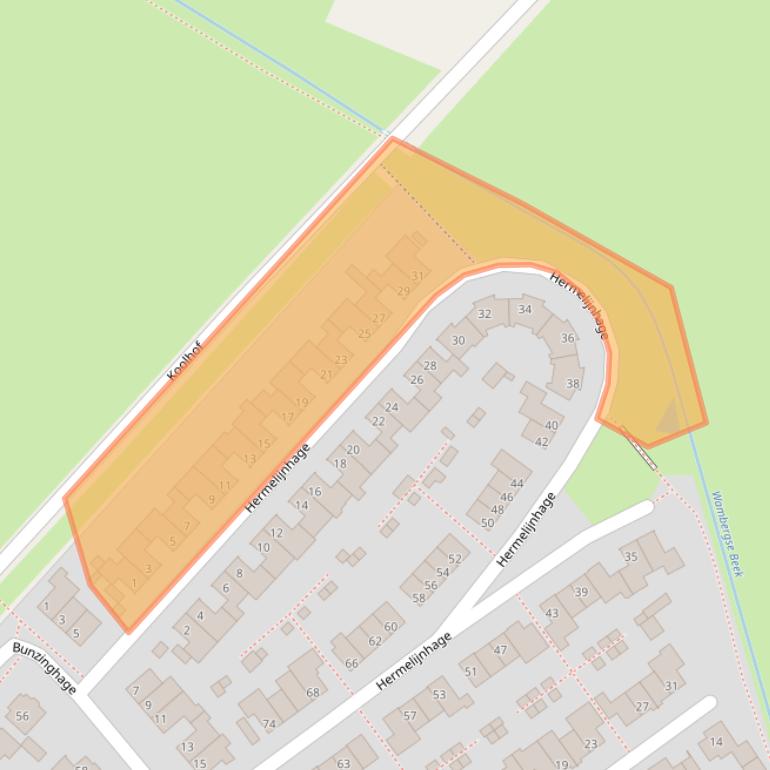 Kaart van postcodegebied 5258XG.