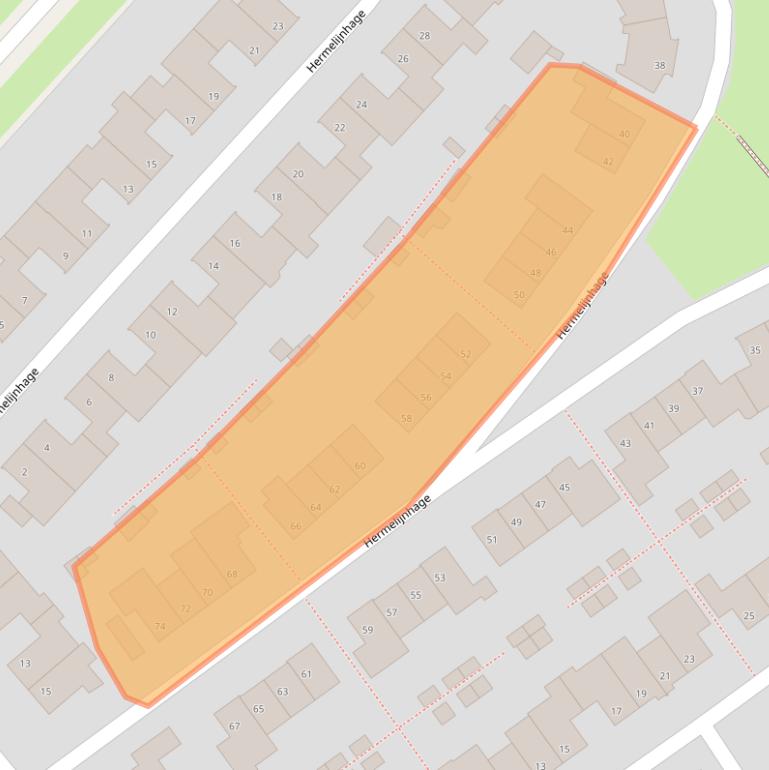 Kaart van postcodegebied 5258XK.