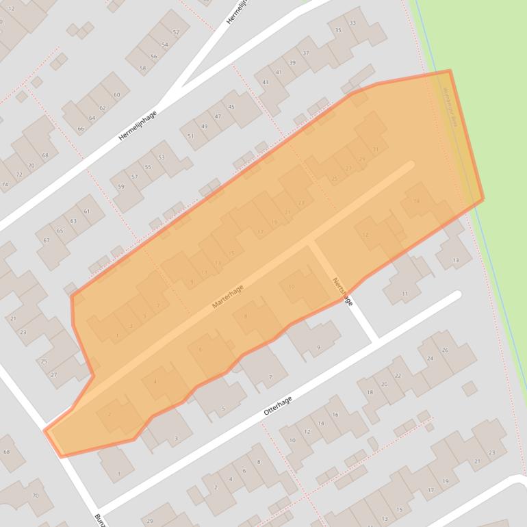 Kaart van postcodegebied 5258XL.