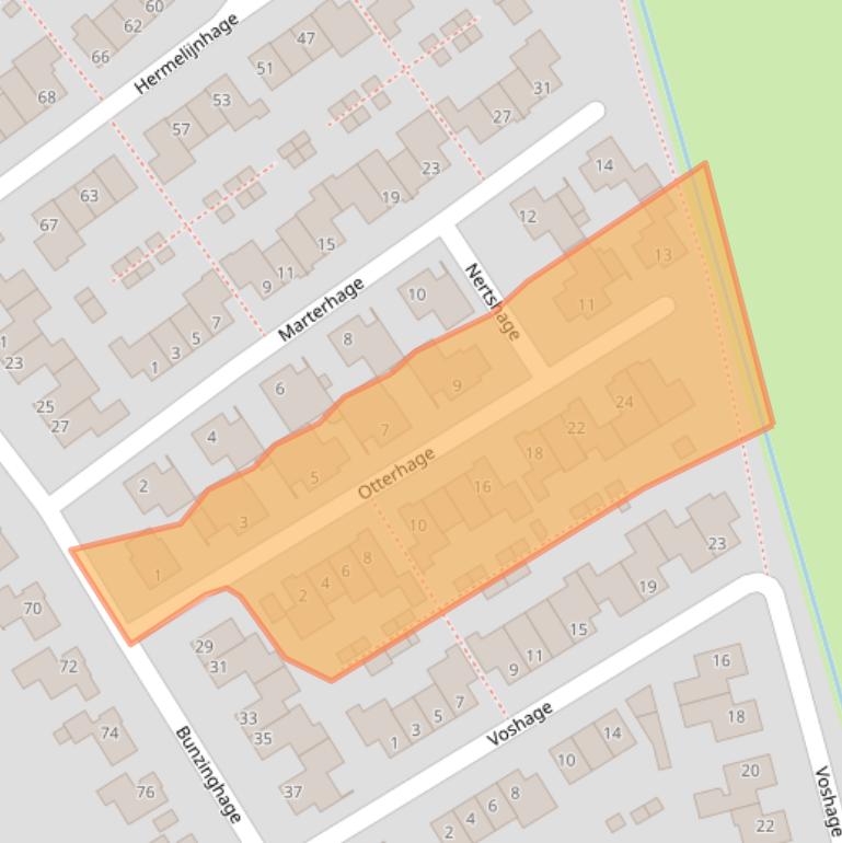 Kaart van postcodegebied 5258XM.