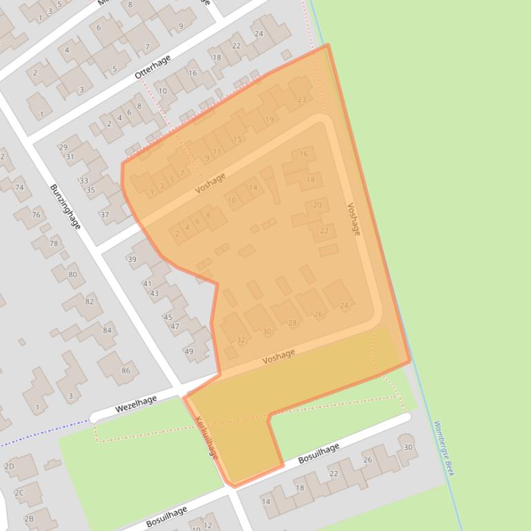 Kaart van postcodegebied 5258XN.