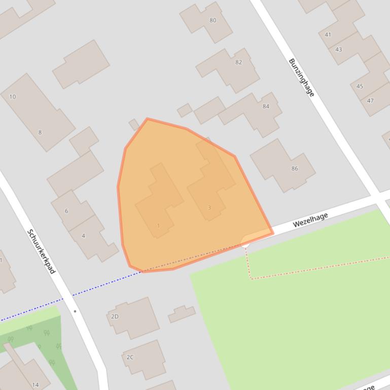 Kaart van postcodegebied 5258XP.