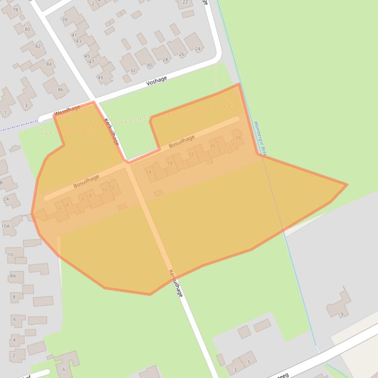 Kaart van postcodegebied 5258XR.