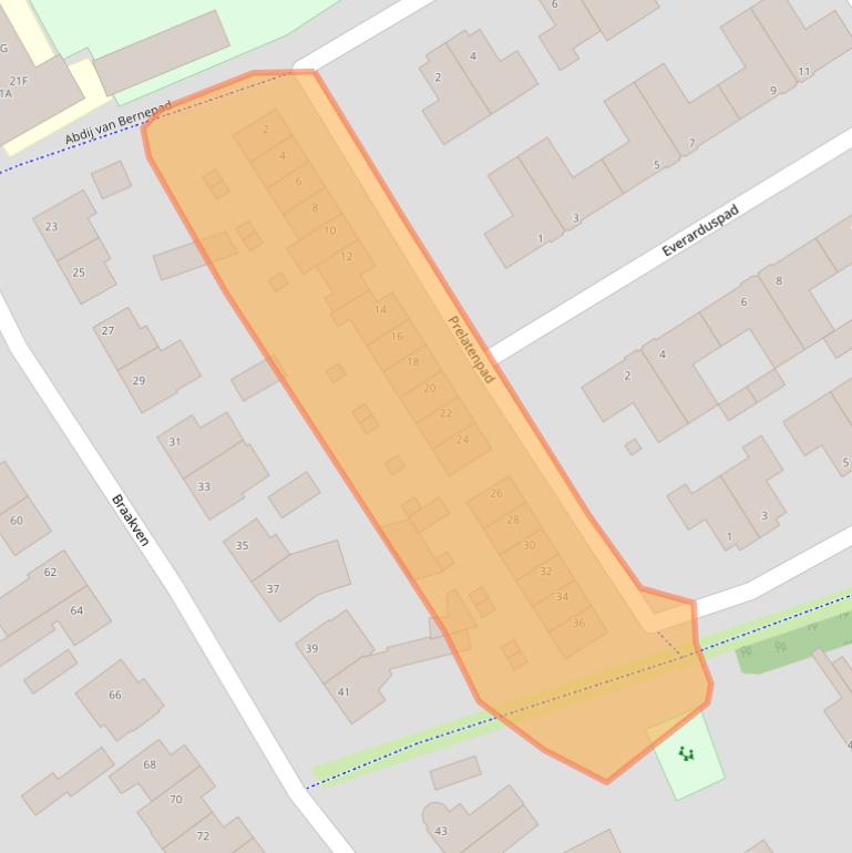 Kaart van postcodegebied 5258XS.