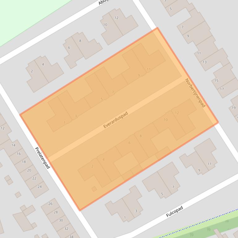 Kaart van postcodegebied 5258XT.