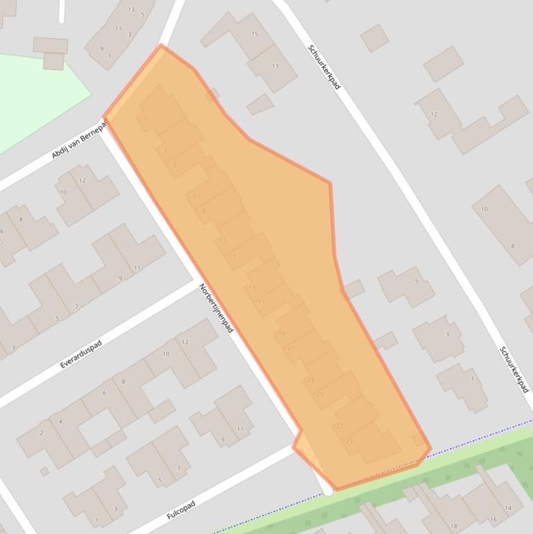 Kaart van postcodegebied 5258XX.