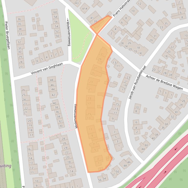Kaart van postcodegebied 5261AH.