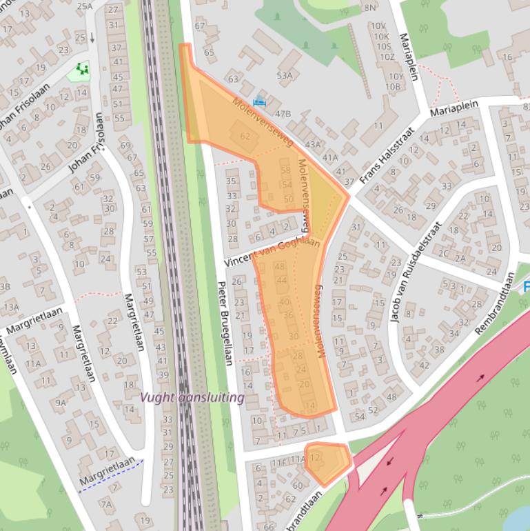 Kaart van postcodegebied 5261AL.